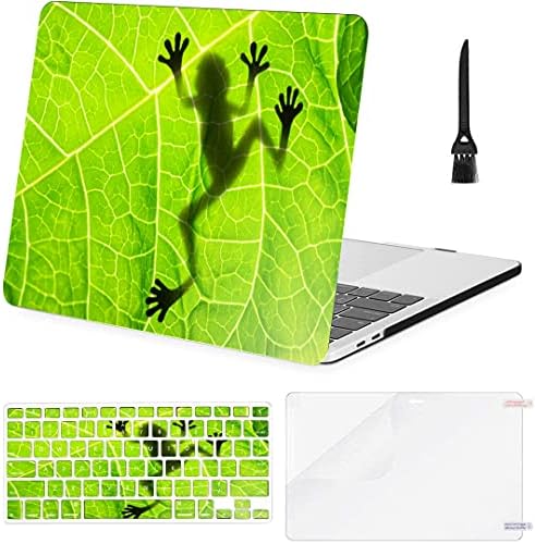 מעטפת קשיחה מפלסטיק עם כיסוי מקלדת למארז Mac צפרדע בעלי חיים צל על העלה התואם ל- MacBook Air 11