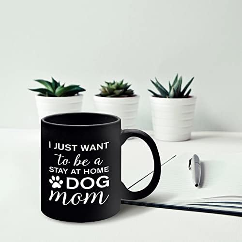אני רק רוצה להיות להישאר בבית כלב אמא מצחיק השראה קפה ספל קפה ספל כוס קרמיקה שחור 11 אונקיה מיקרוגל בטוח עבור