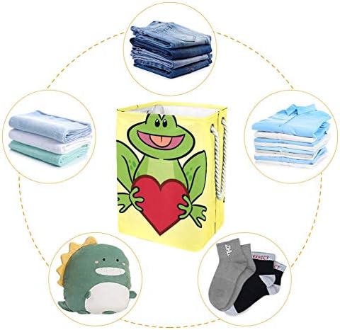 יוניסי צפרדע אהבת לב גדול אחסון סל לאמבטיה, חדר שינה, בית, צעצועים ובגדים ארגון