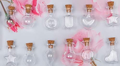 Besyousel 1 מל בקבוקי פקק זעירים צנצנות זכוכית צלולים בקבוקונים בקבוקי זכוכית צלולים עם פקקי פקק מיני צורת