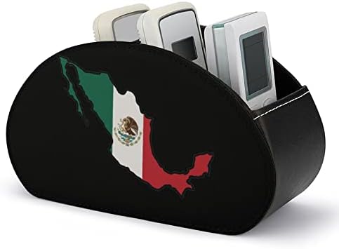 מפה של מקסיקו דגל טלוויזיה שלט רחוק מחזיק עם 5 תאים עור מפוצל תיבת אחסון ארגונית עבור ציוד משרדי