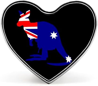 דגל של אוסטרליה עם קנגורו לב סיכת פין חמוד דש עניבת פין מלאכות תג עבור תלבושות אבזר