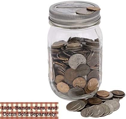 מטבע חריץ בנק מגולוון מתכת מכסה מוסיף עבור מייסון, כדור, קנינג צנצנות