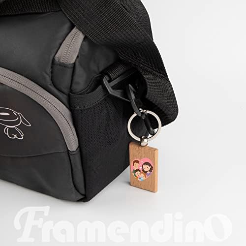 Framendino, 10 חבילות ריקות מלבן מלבן מלבן תגי מלבן מלבן מותאם אישית טבעת מפתח עץ למלאכה