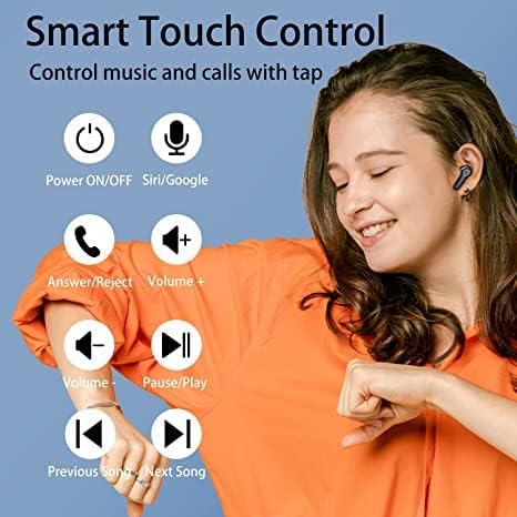 אוזניות Bluetooth Bluetooth 5.2 אוזניות אוזניות 90 שעות LED LED תצוגת חשמל אוזניות אלחוטיות 4 מיקרופון