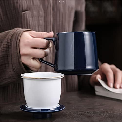 ZHUHW צבע זיגוג קרמיקה כוס משרד כוס אישי פילטר עם מכסה כוס הפרדת תה בית