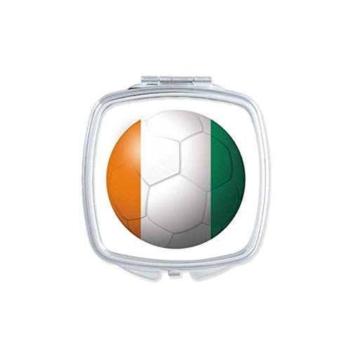 מעיל השנהב לאומי דגל כדורגל מראה נייד קומפקטי כיס איפור כפול צדדי זכוכית