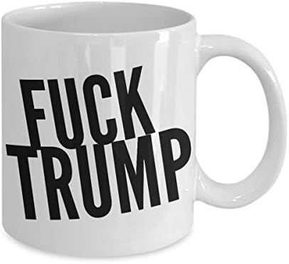 זין טראמפ-ספל אנטי טראמפ אני שונא מטומטם נשיא דונאל אמצע אצבע מבאס מצחיק דינלד קפה כוס להתעורר