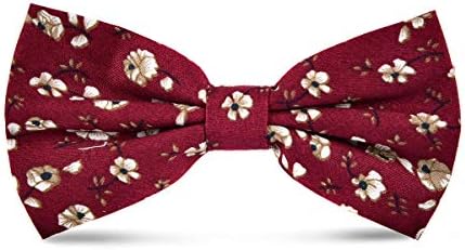 עניבות פרפר כותנה של גברים ג ' סלאנג מודפס פרחוני הצוואר עניבת פרפר