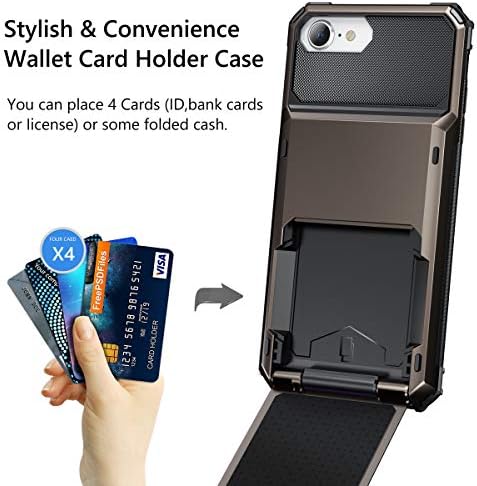 Vofolen עבור iPhone 6S Case iPhone 8 ארנק iPhone SE 2020 מארז מחזיק כרטיס אשראי מזהה חריץ כיס