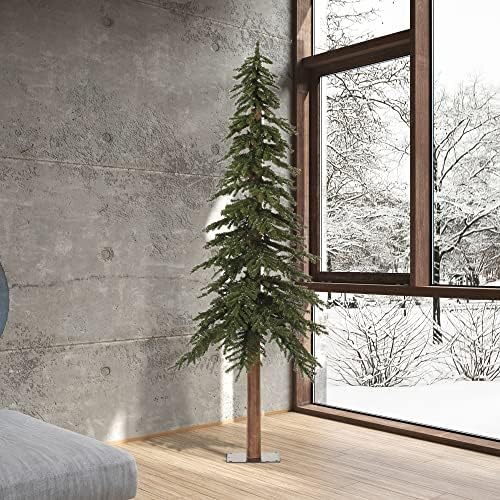 Vickerman 7 'עץ חג המולד המלאכותי האלפיני הטבעי, לא מואר - עץ חג המולד פו - עיצוב בית מקורה עונתי
