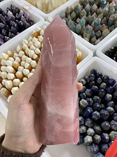 ריפוי טבעי קריסטל ורוד טבעי קוורץ אובליסק גביש שרביט נקודת מגדל ריפוי אבנים מלוטשות גבישים ואבנים