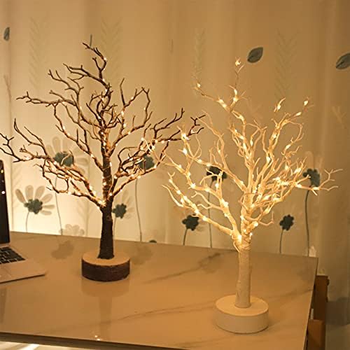 עץ חג המולד עם אורות קישוט מיני עץ נוריות LED לבנות חמות קישוט שולחן שולחן קליל או חיצוני שימוש בחג המולד