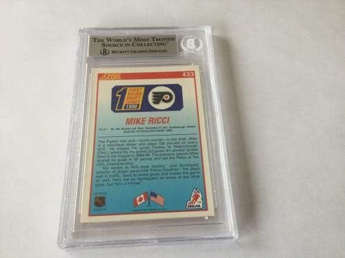 מייק ריצ'י חתום על חתימה 91/92 ציון כרטיס RC קלף Beckett Bas Coa A - הוקי קלף כרטיסי טירון עם חתימה