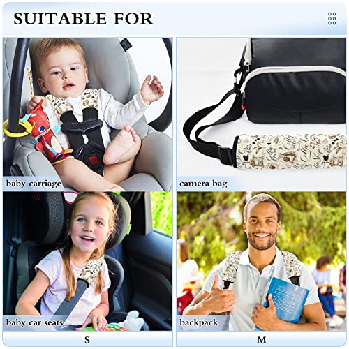 כיסויי רצועת מושב מכונית קפה לילדים לתינוקות 2 יח 'רצועות מושב רכב כרית כרית כתף כרית חגורת בטיחות מגן
