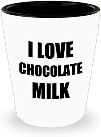 אני אוהב שוקולד חלב שוט זכוכית שוטגלאס מצחיק מתנת רעיון עבור משקאות מאהב אלכוהול 1.5 עוז