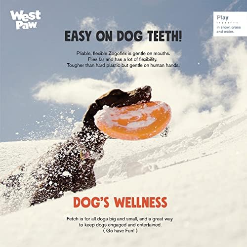 West Paw Zogoflex Zisc Dog Frisbee, דיסק אווירודינמי מעופף גבוה לכלבים גור - משקל קל, פריזבי כלבים