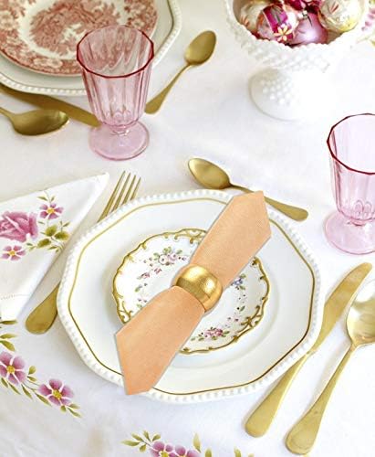 טבעות מפיות סט של 12, Gold Hollow Out Bolder Holder שולחן אוכל סעודה למסיבת חתונה אירוע חג המולד