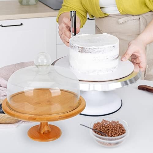 עוגת דוכן עוגת דוכן עוגת דוכן עם כיפת 24 סמ עץ רגל עוגת צלחת שרת עם קלוש הקאפקייקס תצוגת מקרה קינוח מגש