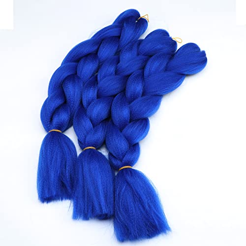 מקורי ג ' מבו צמות שיער הארכת 3 יחידות רויאל כחול צבע 24 אינץ 100 גרם יחידה עבור טוויסט תיבת קולעת