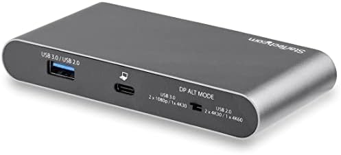 Startech.com USB C Dock - 4K צג כפול תצוגה HDMI - תחנת עגינה של מחשב נייד מיני - 100W PD מעבר - GBE, 2x