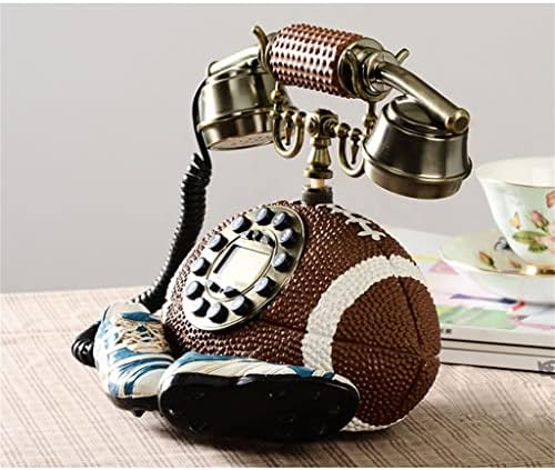 MXiaoxia רטרו נוסטלגי כדור רוגבי ישן טלפון בית קווי טלפונים טלפונים אבזרי קישוטים יצירתיים דקורטיביים