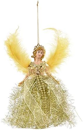 תליון מלאך חג המולד, תליון מיני בובה מלאך עם כנפיים, קישוט תליה עץ חג המולד, קישוט מלאך חלון
