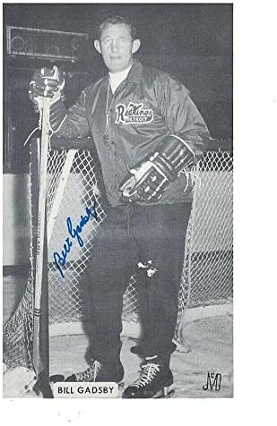 ביל גאדסבי חתם על דטרויט כנפיים אדומות 3.25 x 6.5 כרטיס - תמונות NHL עם חתימה