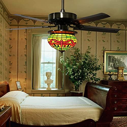 מאוורר תקרה משק בית עם מאווררי תקרה מודרניים בהיר LED LED עם 5 להבים הפיכים עץ שלט רחוק 3 מהירות לסלון לחדר
