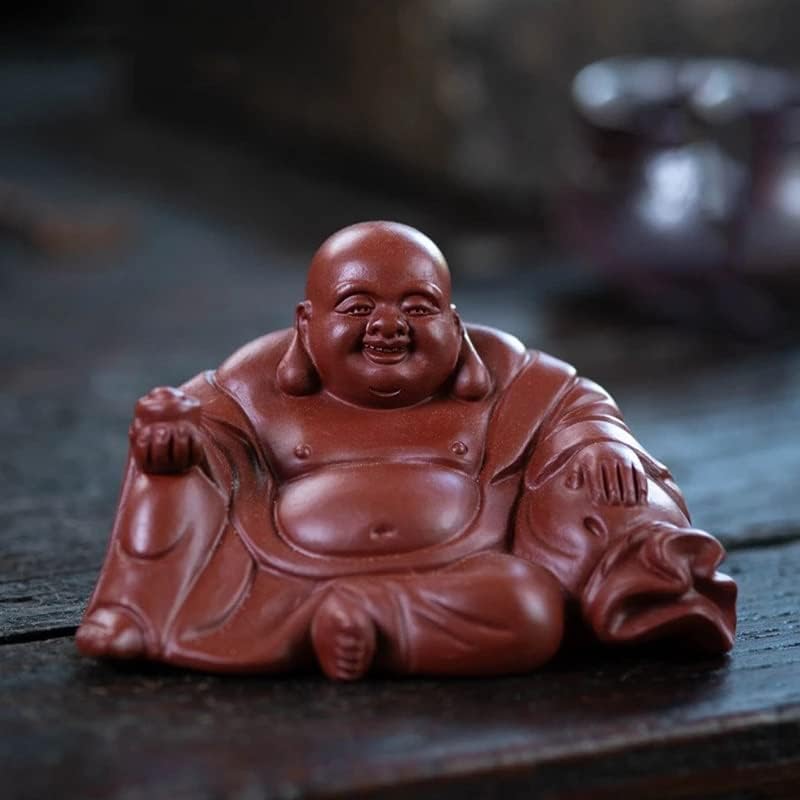 LiRuxUN סגול תה חיית חיית מחמד מזל מיטרייה בודהה פסל פסלים קישוטים