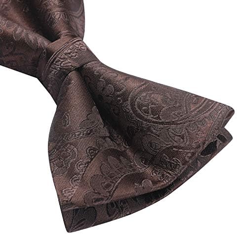 עניבות פרפר לגברים פרחוני פייזלי מראש קשור עניבת פרפר כיס כיכר מטפחת חפתים סט קלאסי עניבות פרפר רשמיות