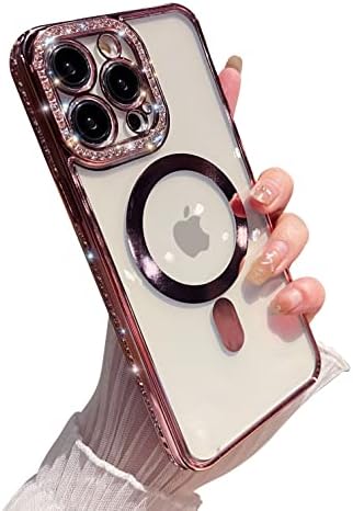 תואם למארז Magsafe iPhone 14 Pro Max לנשים, מכסה טעינה מגנטית של Lming מגנט
