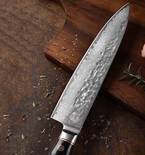 KIMFENG בעבודת יד סכין שף דמשק סכין 67 שכבתי דמשק סכין מטבח מקצועי VG10 נירוסטה בישול בישול CLEAVER ידית