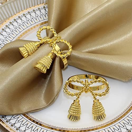 ASUVUD 6/PCS מפית זהב טבעות מפיות מתכת מחזיקי מפיות לחג המולד לחג המולד לחתונה מפלגות שולחן