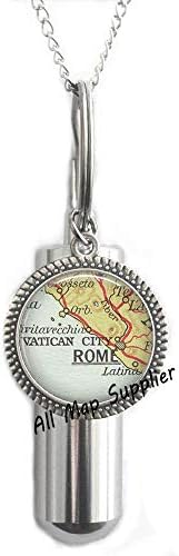 AllMapsupplier Cermation Cermation שרשרת כד, כד מפת רומא, שרשרת כיצית מפות רומא, שרשרת כד רומא,