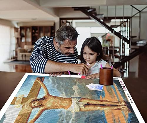 ZGMAXCL 5D ערכת ציור יהלומים DIY למבוגרים וילדים צלב מקדח מלא ונקודות יהלום ישו בגודל גדול סלון מטבח קיר