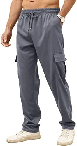 מכנסי טרנינג מטען אימון לגברים מכנסי ספורט תחתונים פתוחים מכנסי טרנינג רחבים מזדמנים עם כיסים
