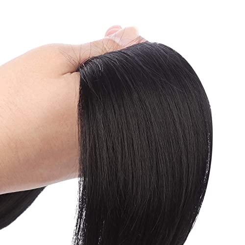 קוקו הארכת קליפ לעטוף סביב ארוך ישר פוני זנב שיער סינטטי פאה עבור נשים 30 אינץ כהה חום