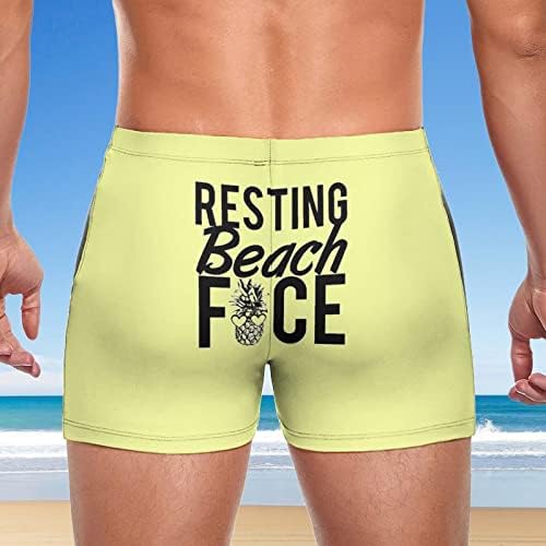 מנוחה חוף פנים גברים של כיכר רגל בגד ים ספורט בוקסר בגד ים קיץ חוף קצר אלסטי בגדי ים