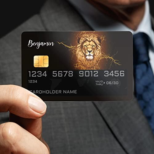 אישית אשראי כרטיס מדבקת מותאם אישית שם האריה בעלי החיים עמיד למים עור לעטוף גליטר מתנות עבור לקוחות נשים גברים