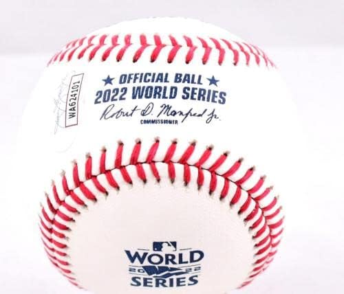 צ'ס מק'קורמיק עם חתימה רולינגס OML 2022 WS בייסבול - JSA W *כחול - כדורי בייסבול עם חתימה