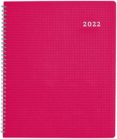 Brownline 2022 Duraflex מתכנן חודשי, 14 חודשים, דצמבר 2021 עד ינואר 2023, כריכת תאום-חוט, 11 x 8.5, פטל