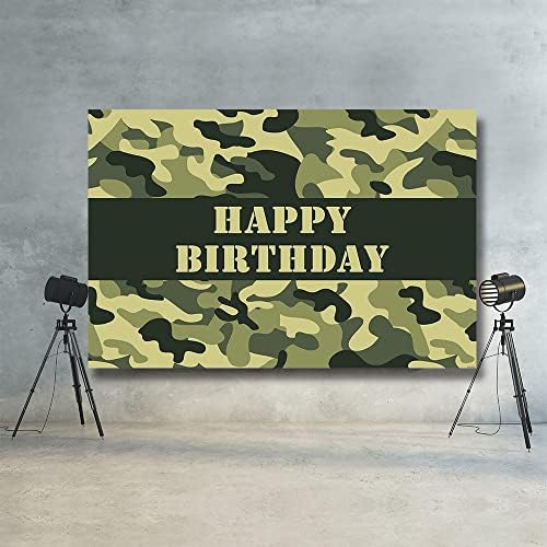 הסוואה יום הולדת שמח רקע לילדים מסיבת הסוואה קישוטי צבאי יום הולדת צילום רקע צבא חייל באנר 71 * 47 אינץ
