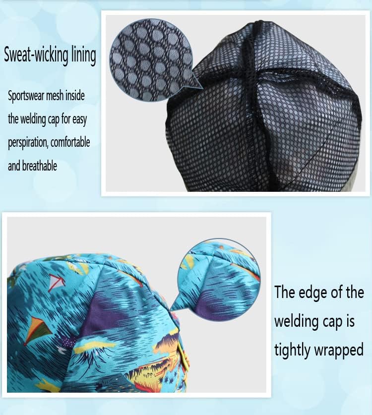 Ycd 2 חבילה כובעי רתכים מעכבי להבה, מרופדים ברשת, עמידים, לריתכים, חשמלאים, מתאימה לרוב קסדות הריתוך