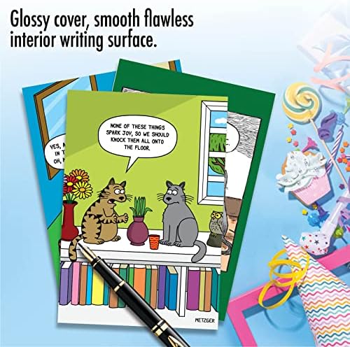 נובלוורקס מגוון 3 מארז של חתולים הומור יום הולדת קריקטורות כרטיסי ברכה עם מעטפות חתול צוחק וידאו 2805