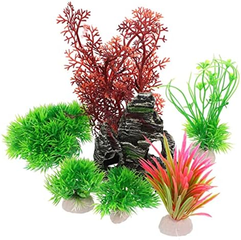 4 סטים מלאכותי מים צמחי דגי טנק צמחי שולחן עבודה דקור צמחים עבור חיות מחמד קומפקטי אקווריום דקור עדין