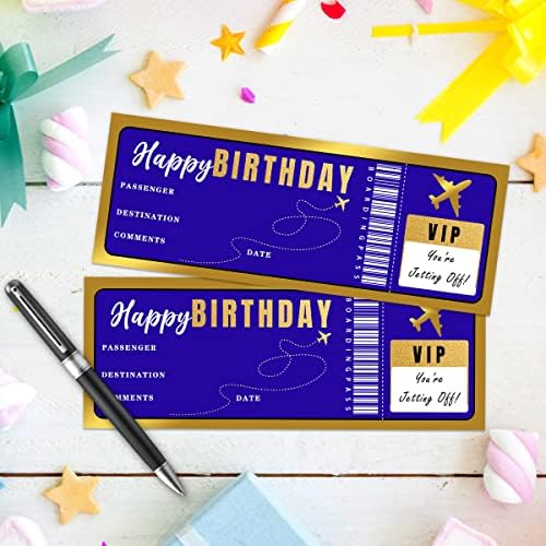 הזמנה למסיבת יום הולדת GGJGRPX עם מעטפות, מתנת מעבר לעלייה לה, הזמנות ליום הולדת לכרטיס טיסה לבנות בנות, חגיגת