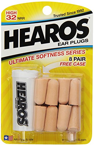 Hearos Ultimate Softness Series תקעי אוזניים, 8 זוגות עם תיק חינם