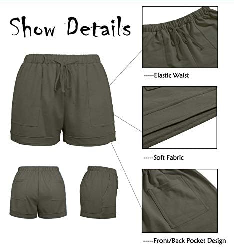 רק נשים מכנסיים קצרים של שרוך מזדמנים מכנסיים קצרים במותניים בקיץ מכנסיים מכנסיים בכיס