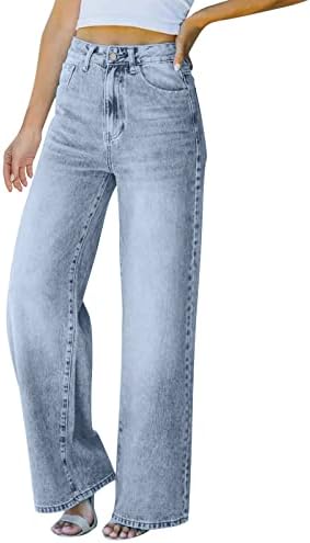 ג'ינס ישר ג'ין נשים אופנה בצבע מוצק מזדמן ג'ינס וינטג